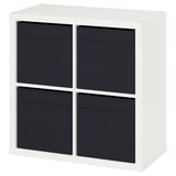 KALLAX Unit para-para, putih/Dröna hitam, 77x39x77 cm