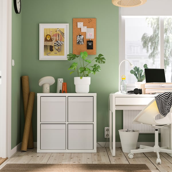 KALLAX Unit para-para, putih/Dröna putih, 77x39x77 cm