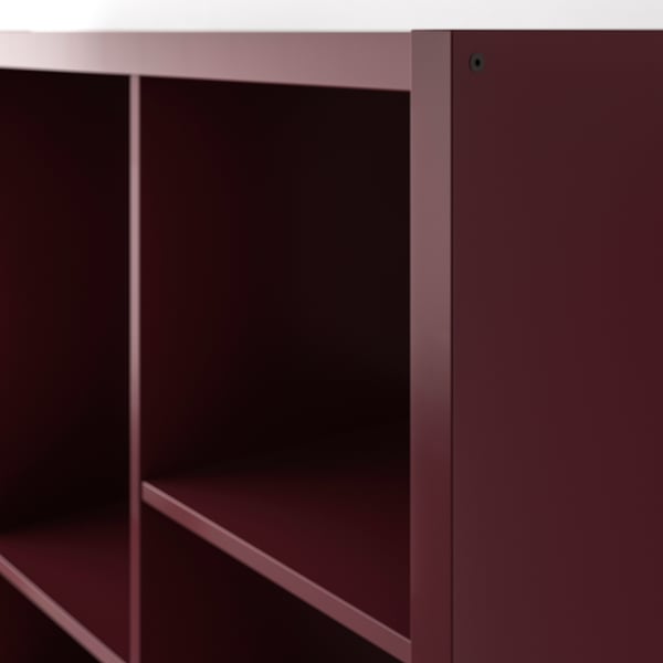 KALLAX Unit rak, coklat merah, 147x39x77 cm