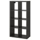 KALLAX Unit rak, hitam coklat, 77x147 cm