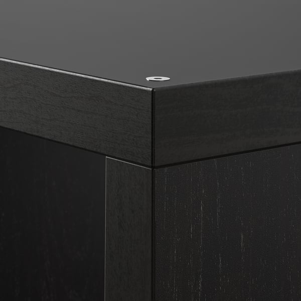 KALLAX Unit rak, hitam coklat, 112x147 cm
