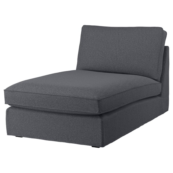 KIVIK Sarung untuk chaise longue, Gunnared kelabu sederhana