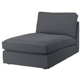 KIVIK Sarung untuk chaise longue, Gunnared kelabu sederhana