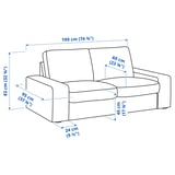 KIVIK Sofa 2 tempat duduk, Tibbleby kuning air/kelabu