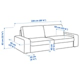 KIVIK Sofa 3 tempat duduk, Tresund kuning air muda