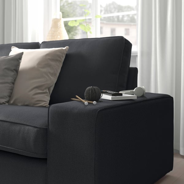 KIVIK Sofa 4 tempat duduk + chaise longue, Tresund antrasit