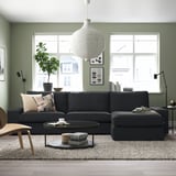 KIVIK Sofa 4 tempat duduk + chaise longue, Tresund antrasit