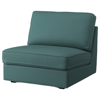 KIVIK Sofa katil 1 tempat duduk, Kelinge kelabu-biru firus