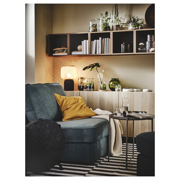 KIVIK Sofa katil 1 tempat duduk, Kelinge kelabu-biru firus