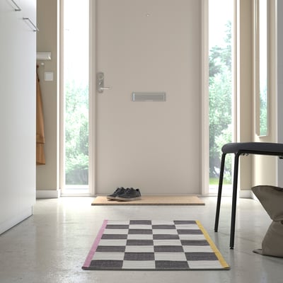 KLASSRUM Ambal, tenunan rata, putih/hitam, 60x120 cm