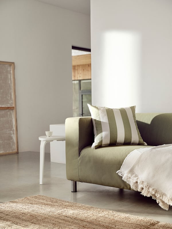 KLIPPAN Sofa 2 tempat duduk, Vissle kuning-hijau