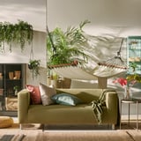 KLIPPAN Sofa 2 tempat duduk, Vissle kuning-hijau