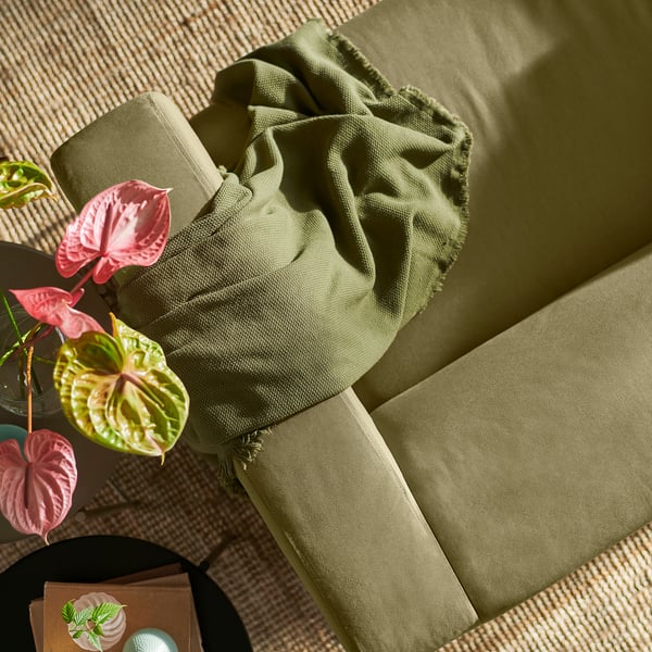 KLIPPAN Sofa 2 tempat duduk, Vissle kuning-hijau