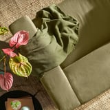 KLIPPAN Sofa 2 tempat duduk, Vissle kuning-hijau