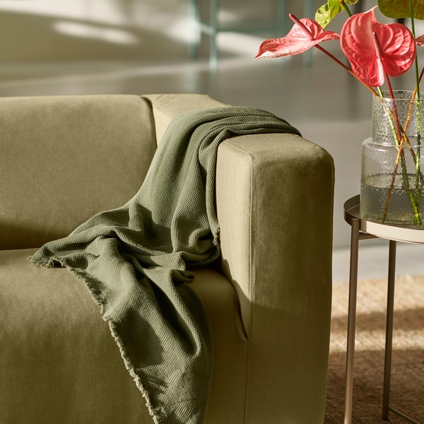KLIPPAN Sofa 2 tempat duduk, Vissle kuning-hijau