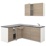 KNOXHULT Dapur, kesan kayu kelabu, 182x183x220 cm