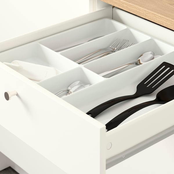 KNOXHULT Kabinet dasar berpintu dan laci, putih, 120 cm
