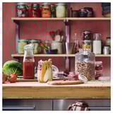 KÖSSEBÄR Balang berpenutup berbentuk botol, kaca jernih, 1 l