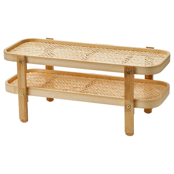 KÖSSEBÄR Rak pengering makanan + 2 dulang, buluh, 46x21x22 cm