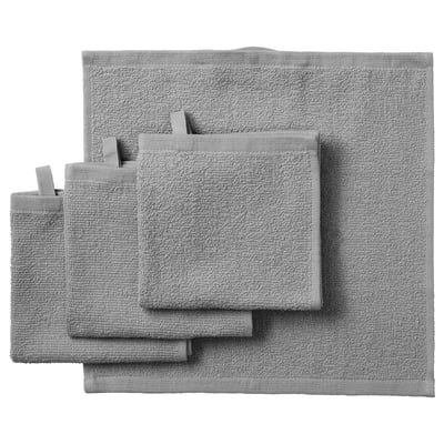 KORNAN Tuala muka, kelabu, 30x30 cm