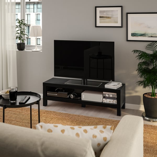 LACK Kabinet TV, hitam coklat, 120x35x36 cm