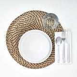 LÄTTAD Lapik pinggan, rumput laut/hitam, 37 cm