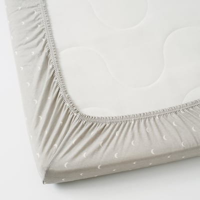 LENAST Cadar sama sendat untuk katil bayi, berbintik/bulan, 60x120 cm
