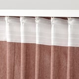 LENDA Langsir berpengikat, 1 pasang, coklat merah/dengan pita tendas, 140x250 cm