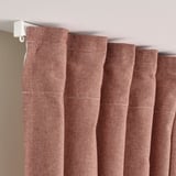 LENDA Langsir berpengikat, 1 pasang, coklat merah/dengan pita tendas, 140x250 cm