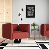 LILLEHEM Kerusi berlengan, Gunnared/coklat merah kayu