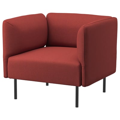 LILLEHEM Kerusi berlengan, Gunnared/coklat merah logam