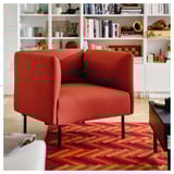 LILLEHEM Kerusi berlengan, Gunnared/coklat merah logam