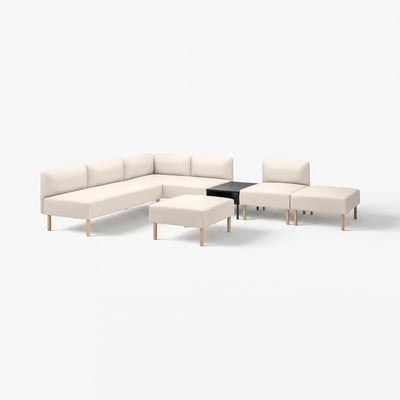 LILLEHEM Sofa 6 tempat duduk dgn. meja sisi