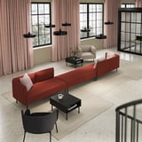 LILLEHEM Sofa bermodul 6 tempat duduk, Gunnared/coklat merah logam