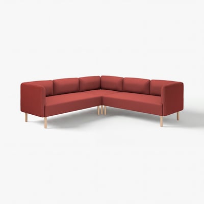 LILLEHEM Sofa penjuru modular,4 tempat duduk, Gunnared/coklat merah kayu