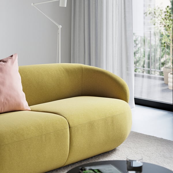LILLESÄTER Sofa 5 tempat duduk, Gunnared hilau kuning terang