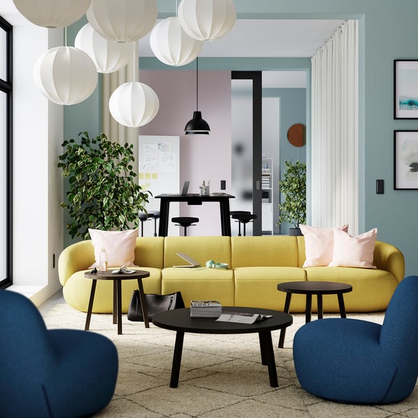LILLESÄTER Sofa 5 tempat duduk, Gunnared hilau kuning terang