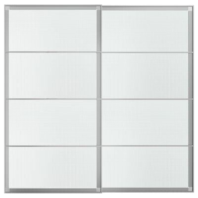 LUNDBRÄSMA Sepasang pintu gelangsar, aluminium/kaca kotak-kotak, 200x201 cm