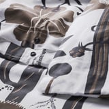 LUNDSKAFTING Sarung duvet dan 2 sarung bantal, putih/hitam/coklat, 200x200/50x80 cm