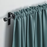 MAJGULL Langsir penggelap bilik, 1 pasang, kelabu gelap-firus/dengan pita tendas, 145x250 cm