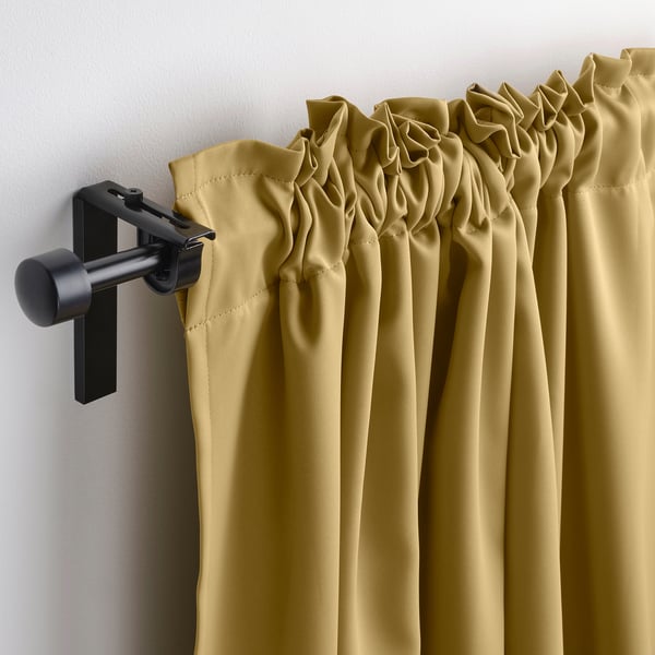 MAJGULL Langsir penggelap bilik, 1 pasang, kuning air-kuning/dengan pita tendas, 145x250 cm