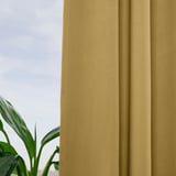 MAJGULL Langsir penggelap bilik, 1 pasang, kuning air-kuning/dengan pita tendas, 145x250 cm