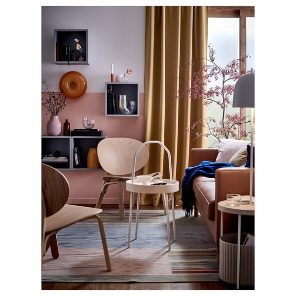 MAJGULL Langsir penggelap bilik, 1 pasang, kuning air-kuning/dengan pita tendas, 145x250 cm