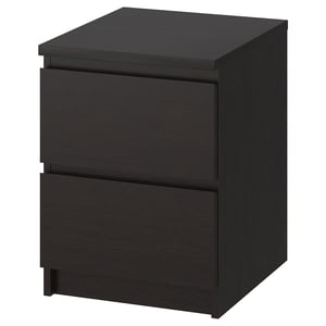 MALM Almari 2 laci, hitam coklat, 40x55 cm