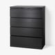 MALM Almari 4 laci, hitam coklat, 80x100 cm
