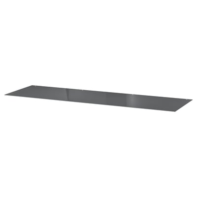 MALM Permukaan kaca, lut sinar kelabu, 160x48 cm