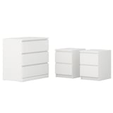 MALM Set 3 unit perabot bilik tidur, putih