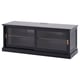 MALSJÖ Rak TV dengan pintu gelangsar, pewarna hitam, 160x48x59 cm