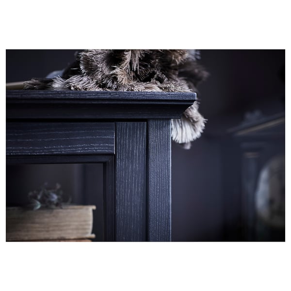 MALSJÖ Rak TV dengan pintu gelangsar, pewarna hitam, 160x48x59 cm