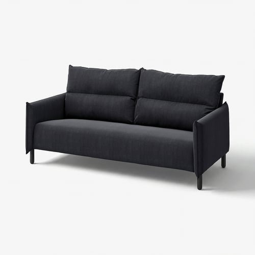 MANNARP Sarung sofa 3 tempat duduk, Saxemara hitam-biru